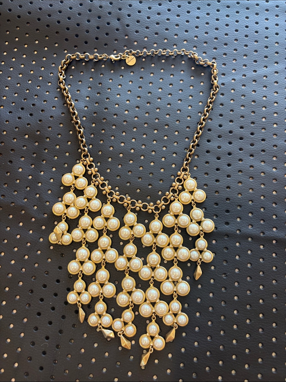 Stella & Dot Gold and Ivory Pearl Statement Necklace
